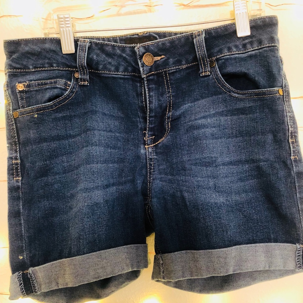 dark denim shorts